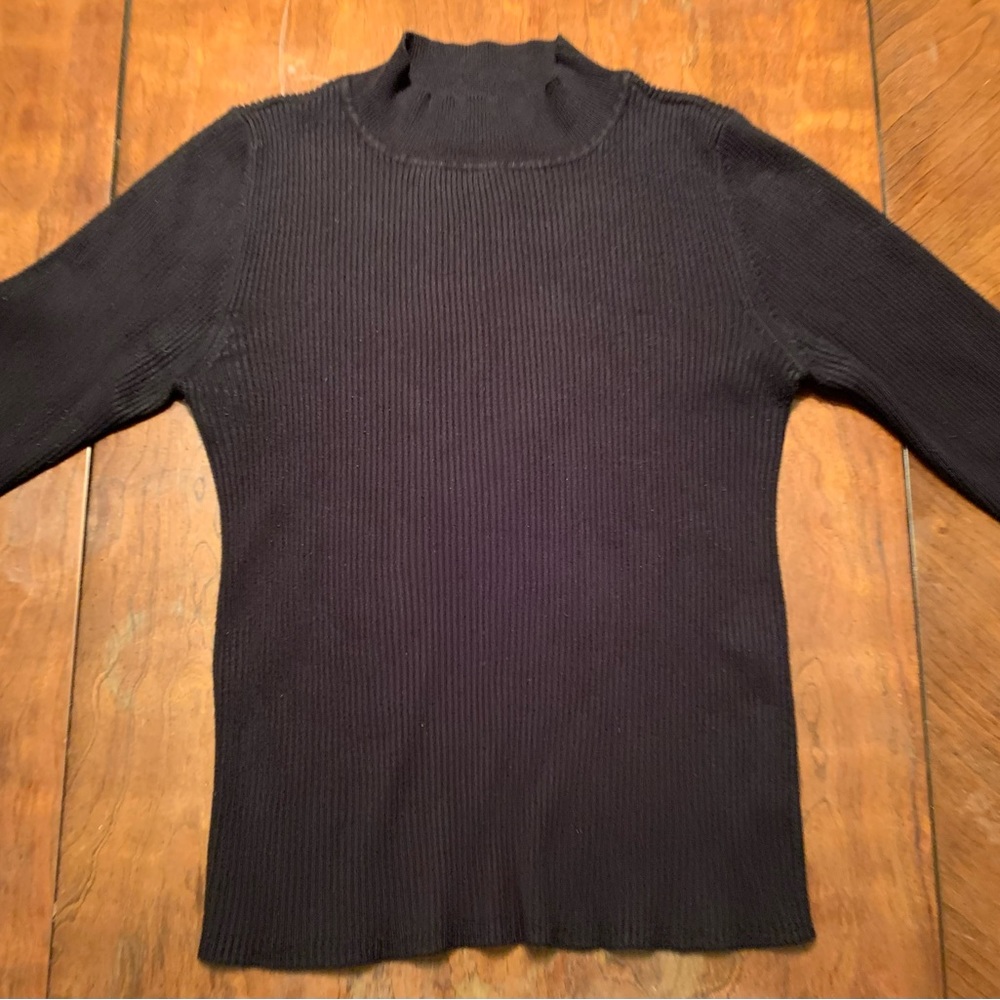 Womens’ Black Arizona Jean Co. Fitted Knit Sweater (Size: M)